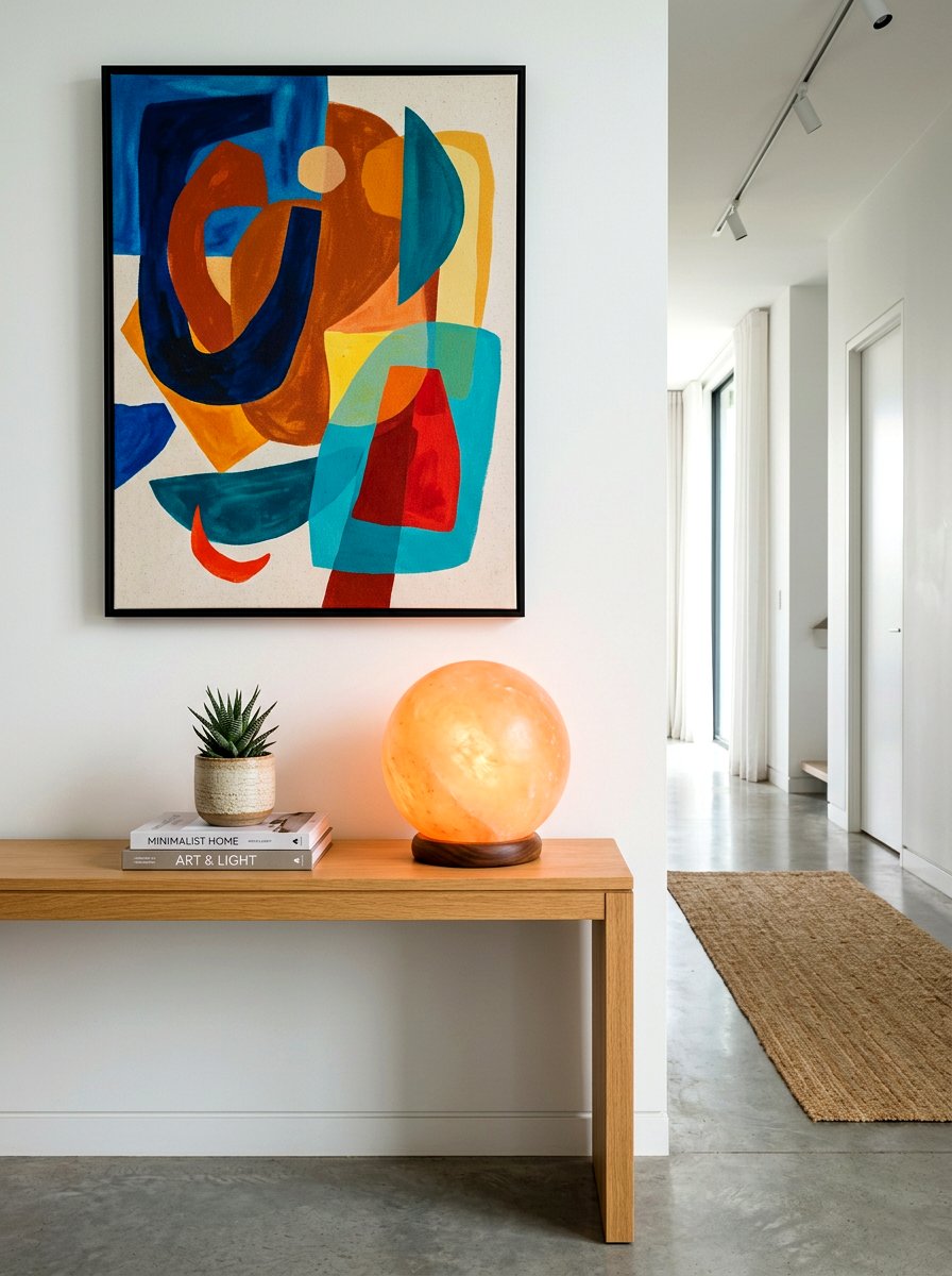 Sphere Salt Lamp Display - 30 salt lamp corner ideas