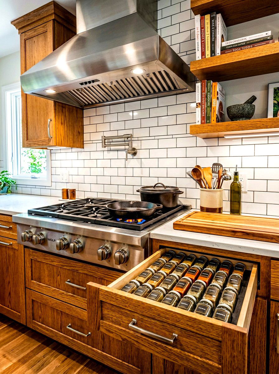 Spice Drawer Near Stove - 30 spice drawer ideas