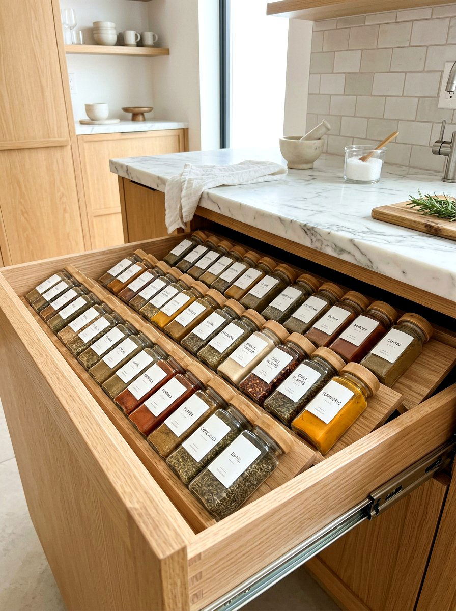 Spice Drawer Organizer - 30 spice rack ideas