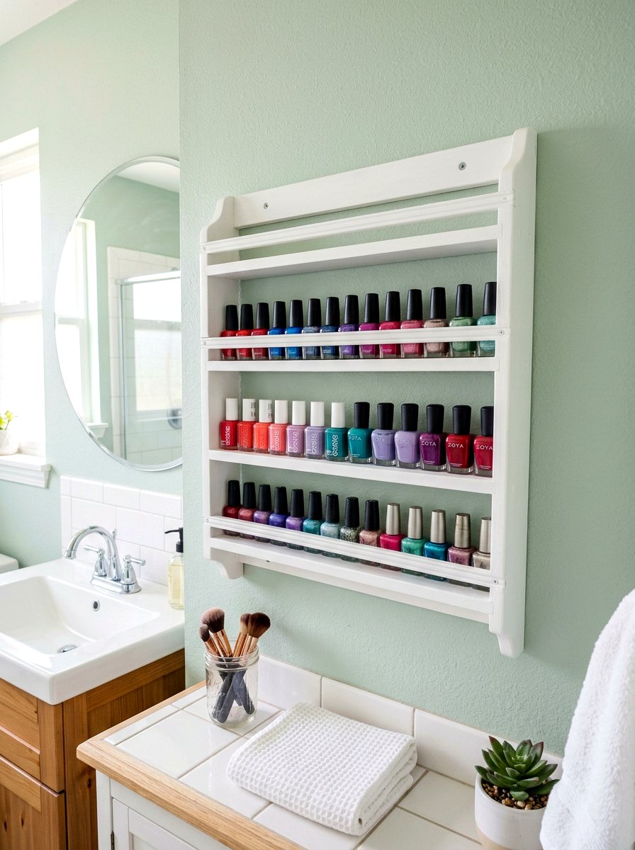Spice Rack Wall Shelf - 30 bathroom storage ideas