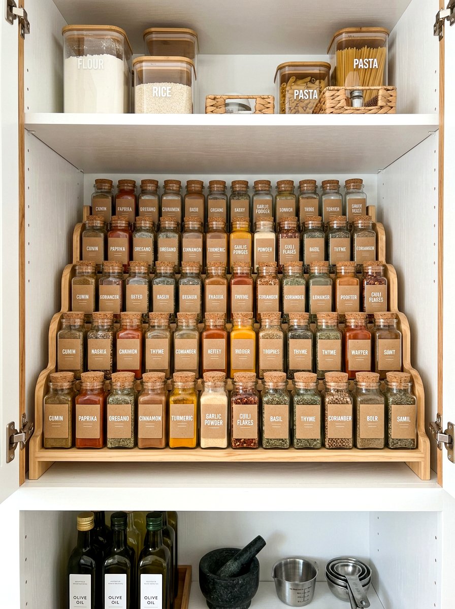 Spice rack organizer - 30 baking corner ideas