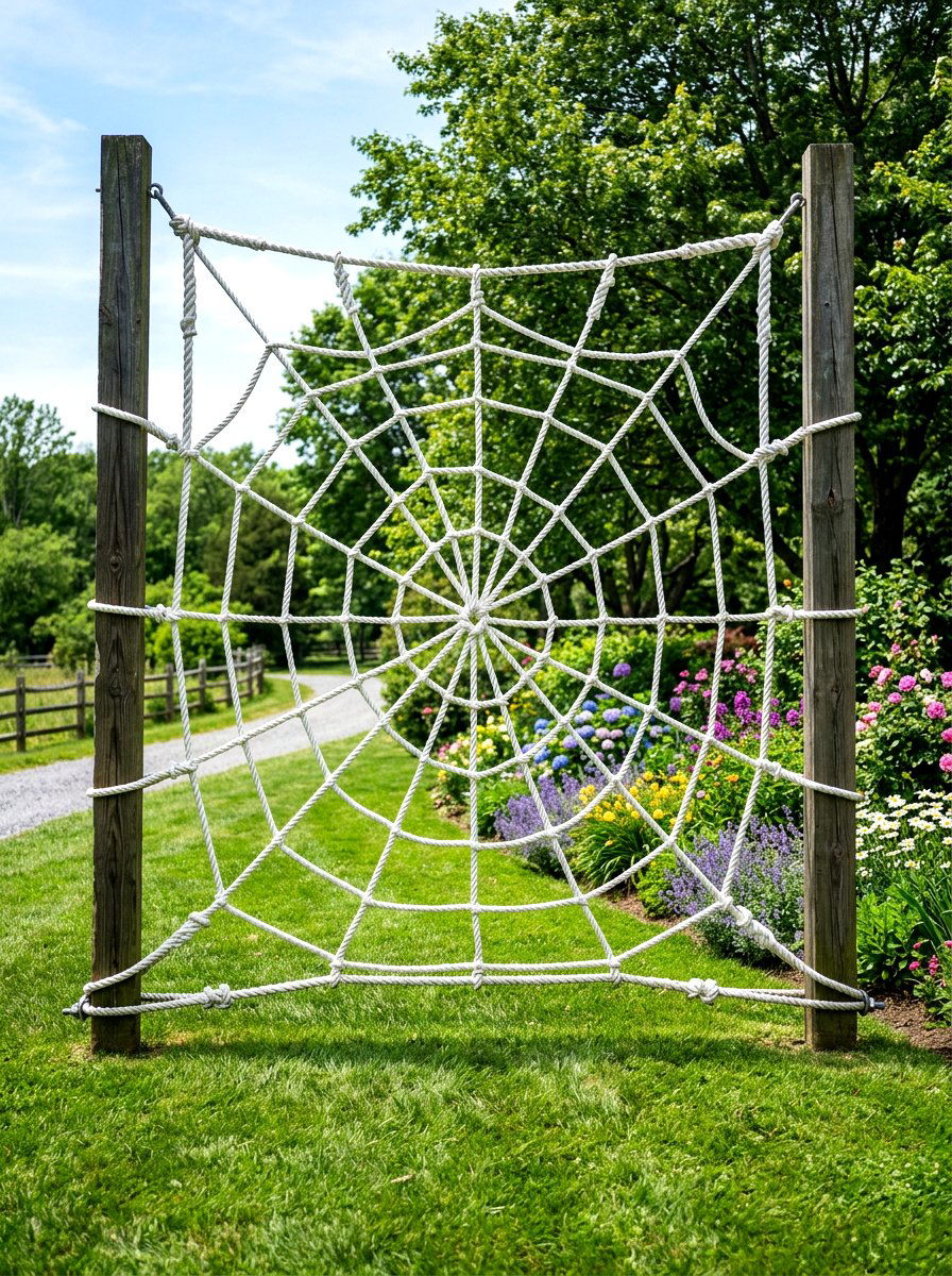 Spider Web Rope - 30 backyard obstacle course ideas
