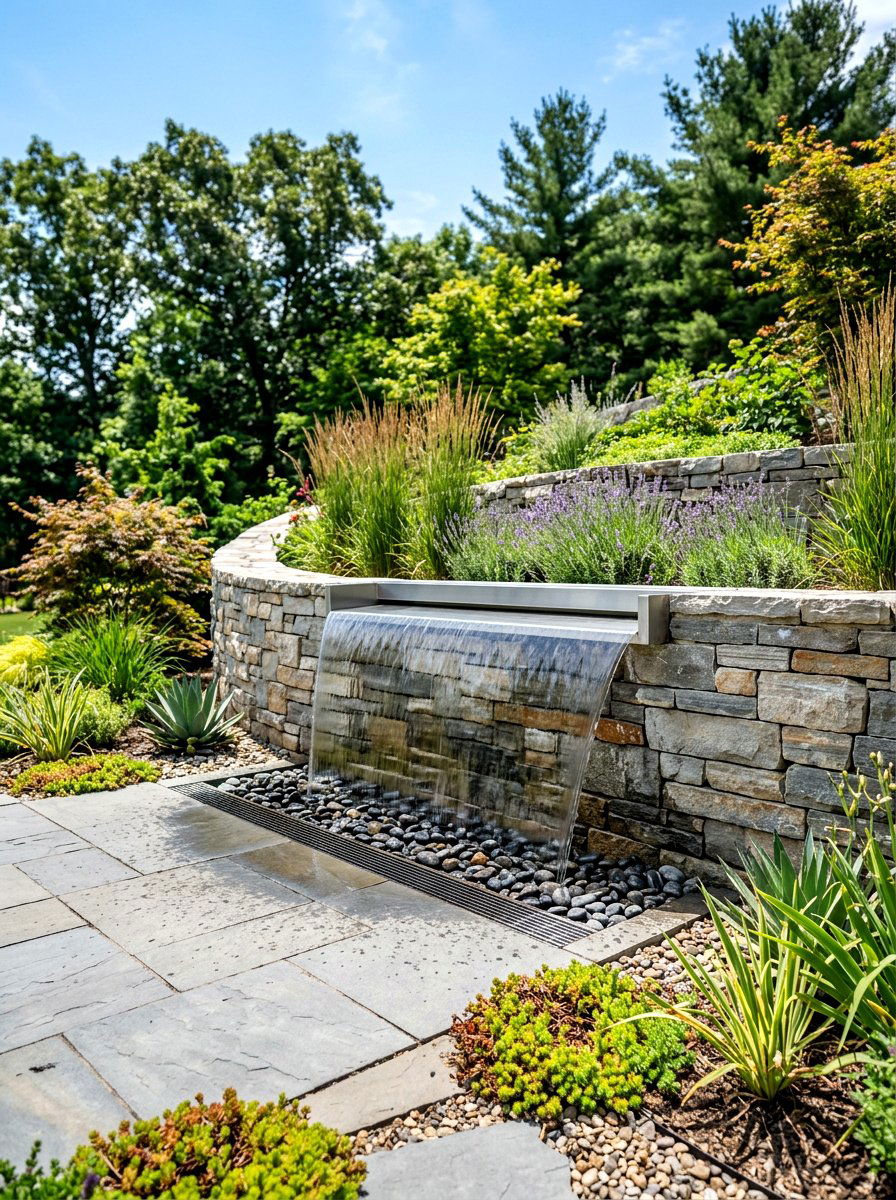 Spillway fountain - 30 patio fountain ideas