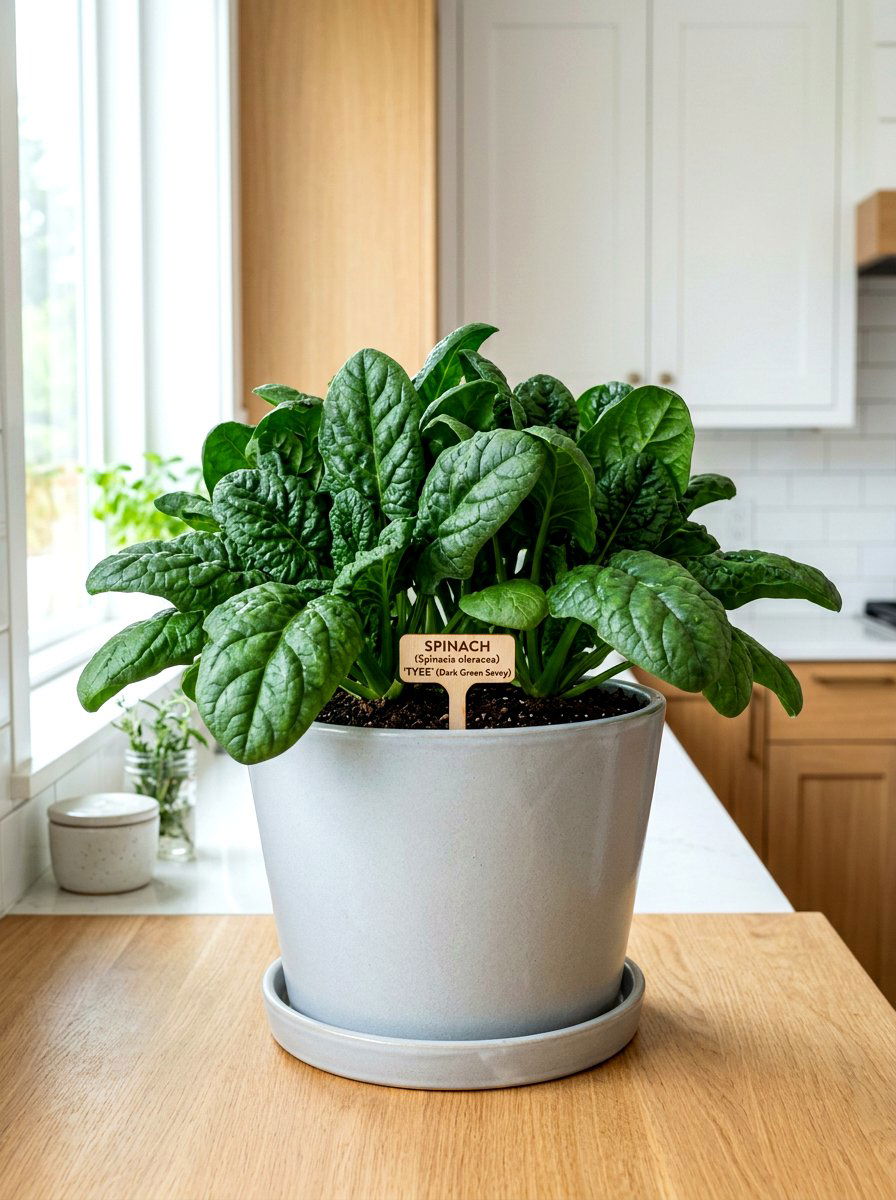 Spinach Cultivation In Ceramic Planter - 30 windowsill vegetable garden ideas