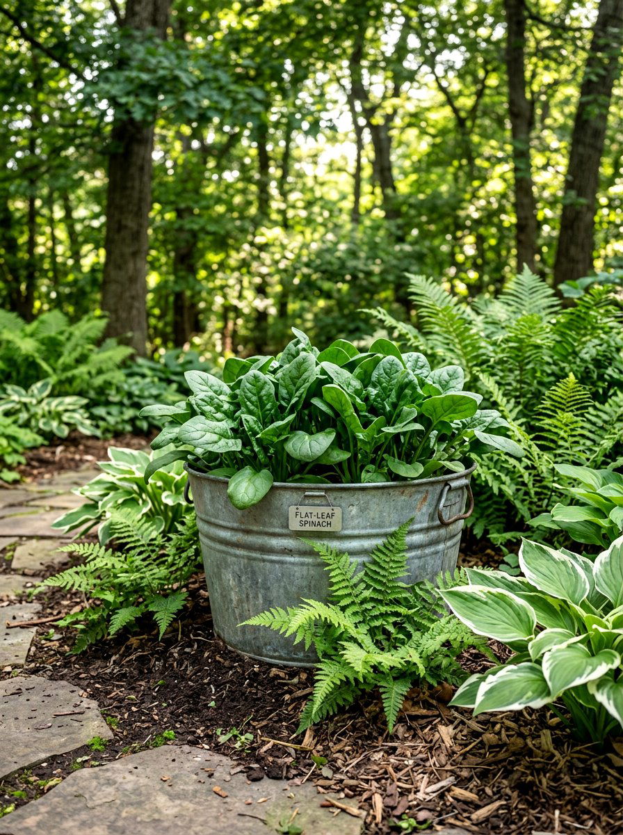 Spinach Pot - 30 vegetable container garden ideas