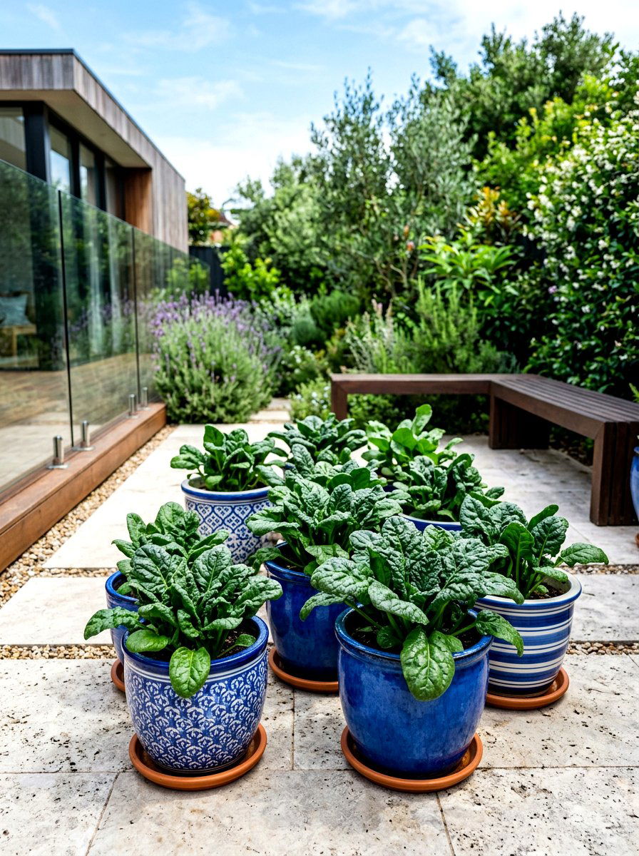 Spinach container garden - 30 salad garden ideas