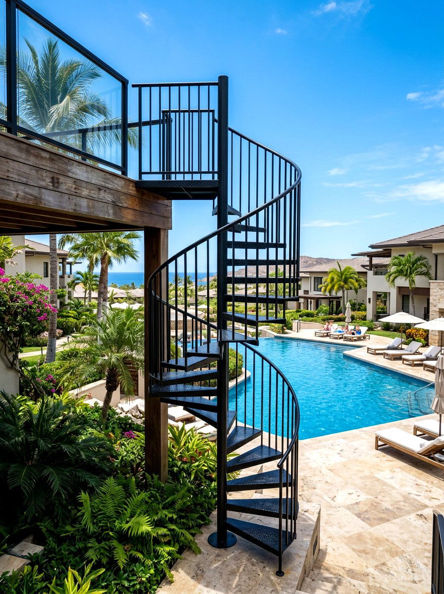 Spiral Deck Stairs - 30 deck stair ideas