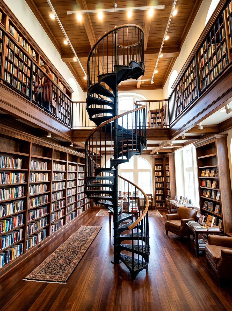 Spiral Staircase Library - 30 moody home library ideas