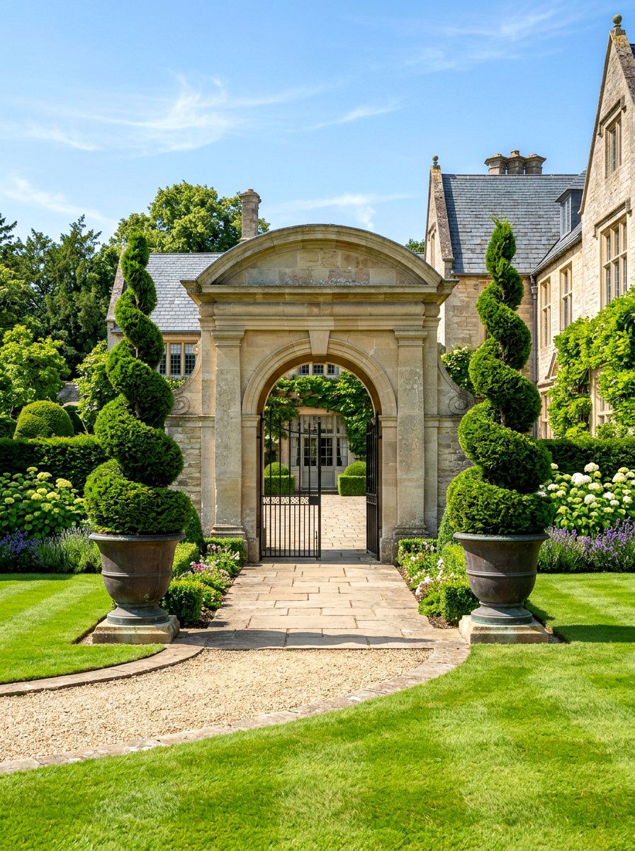 Spiral Topiary Arborvitae - 30 arborvitae privacy ideas