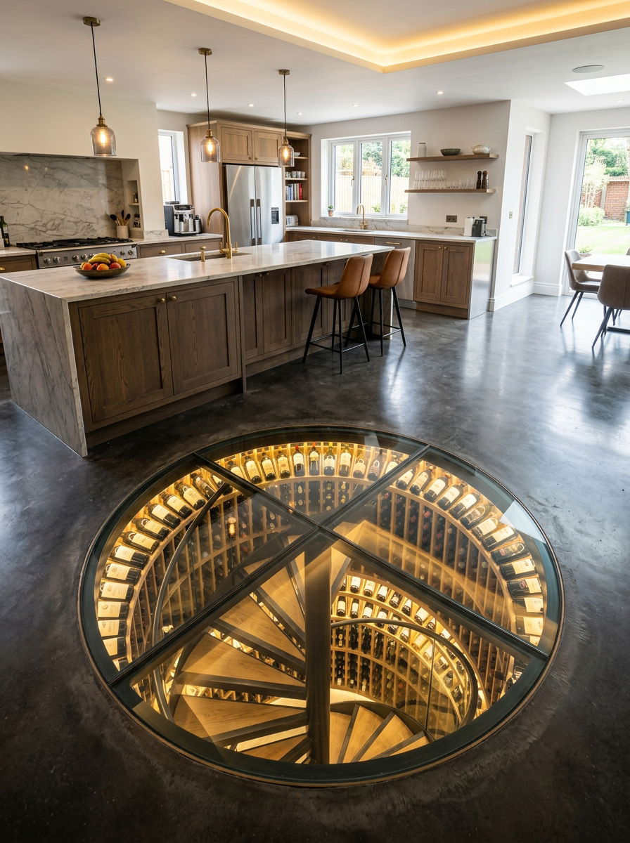 Spiral Wine Cellar Hatch - 30 small wine cellar ideas