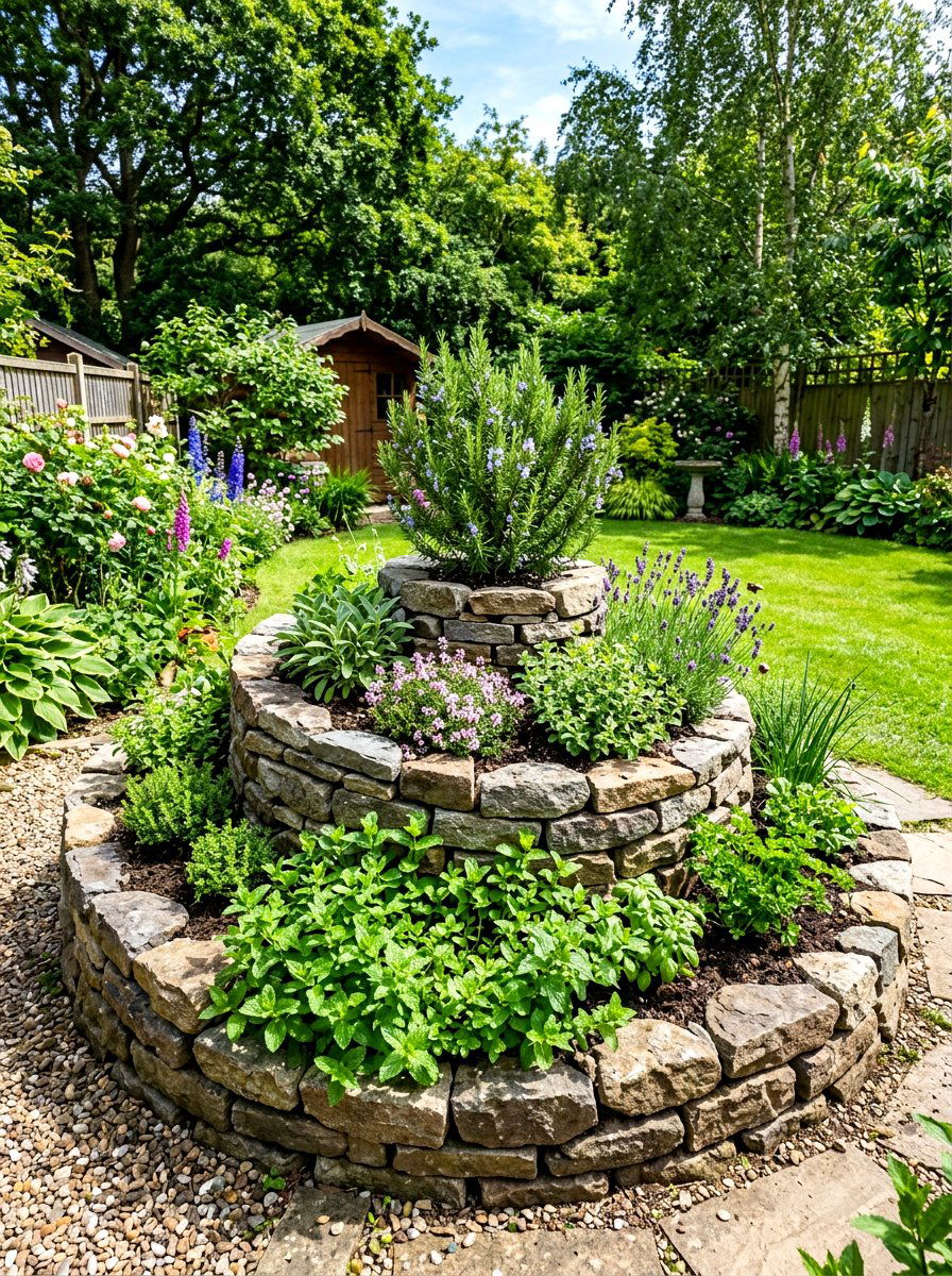 Spiral herb garden - 30 herb garden planter ideas