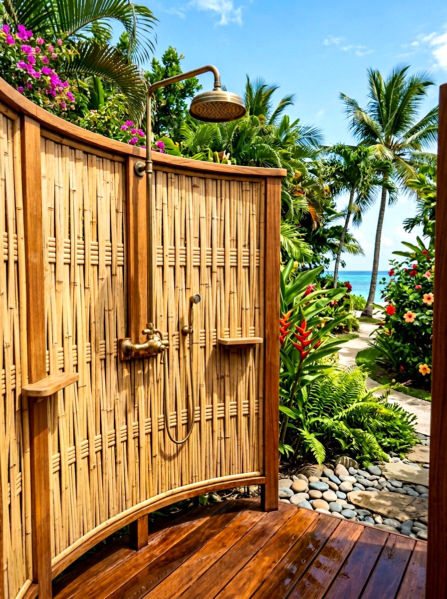 Split Bamboo Fence Panel - 30 bamboo privacy screen ideas