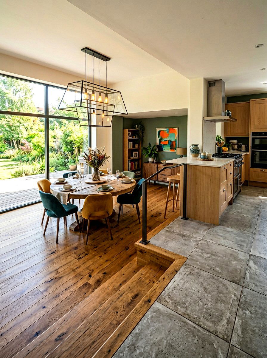 Split Level Open Plan - 30 open plan dining room ideas
