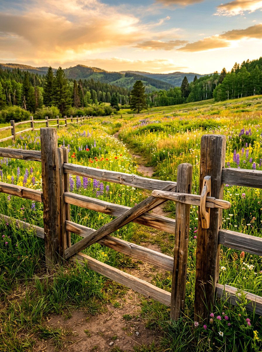 Split rail gate - 30 antique garden gate ideas