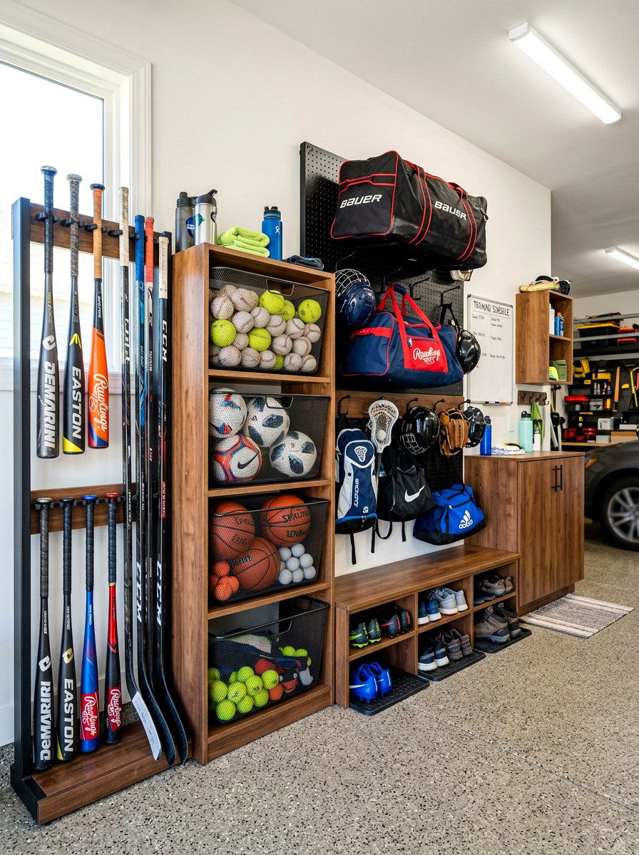 Sports Gear Storage - 30 garage mudroom ideas