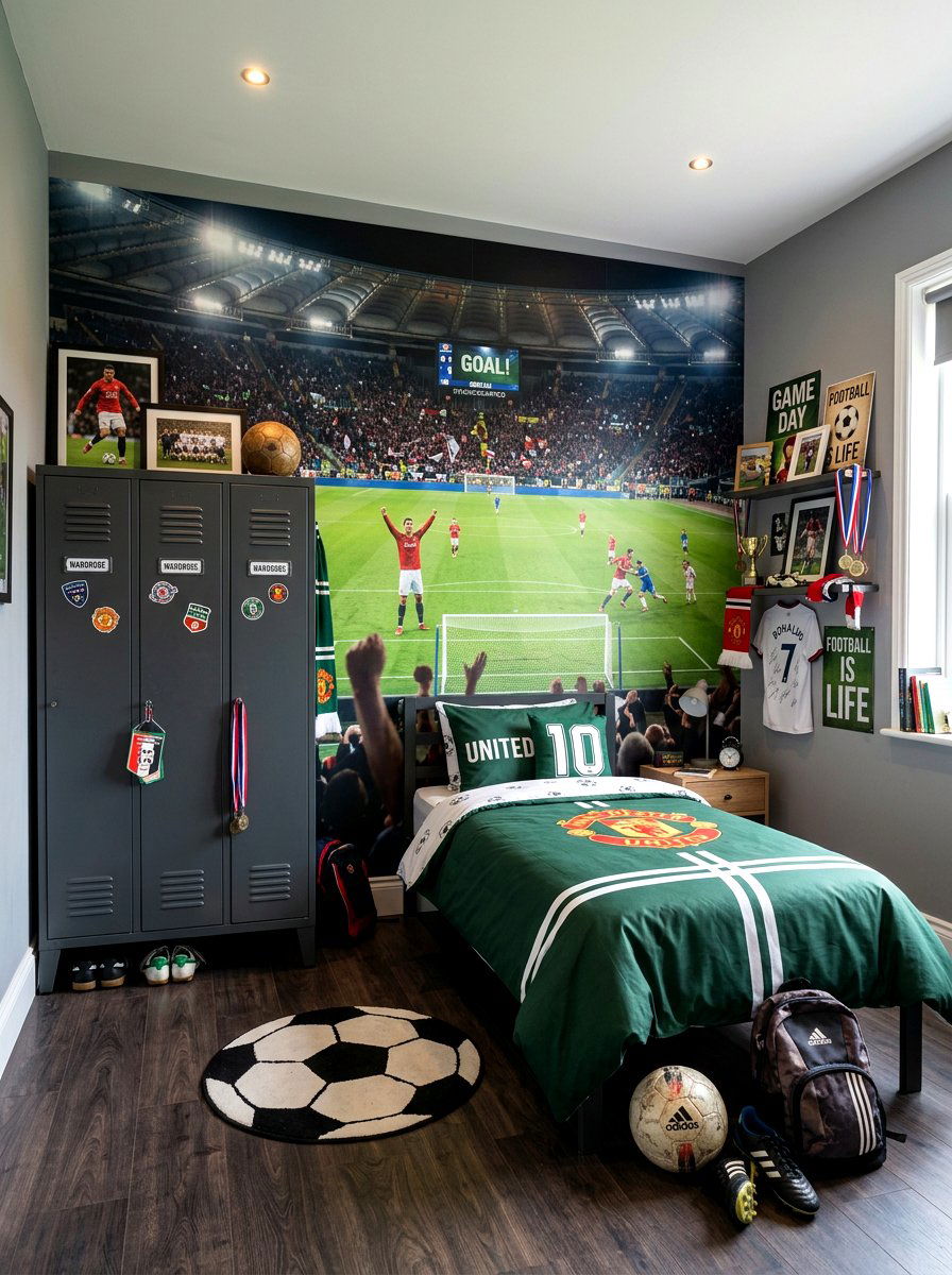 Sports Stadium Action Wall Mural - 30 mural kids bedroom ideas