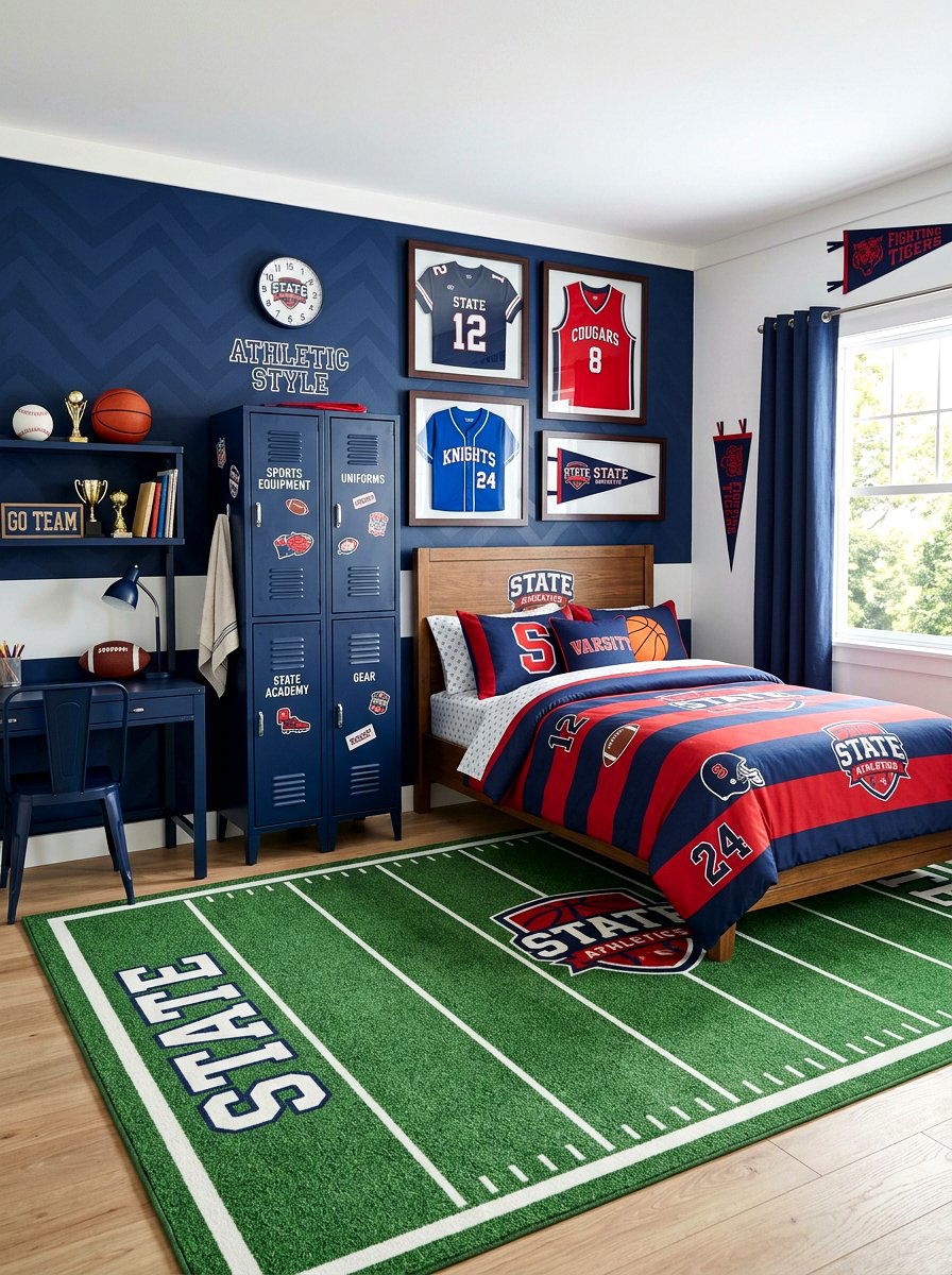 Sports Theme Bedroom - 30 Pinterest kids room ideas