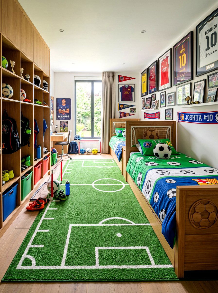 Sports Theme Shared Space - 30 boys shared bedroom ideas