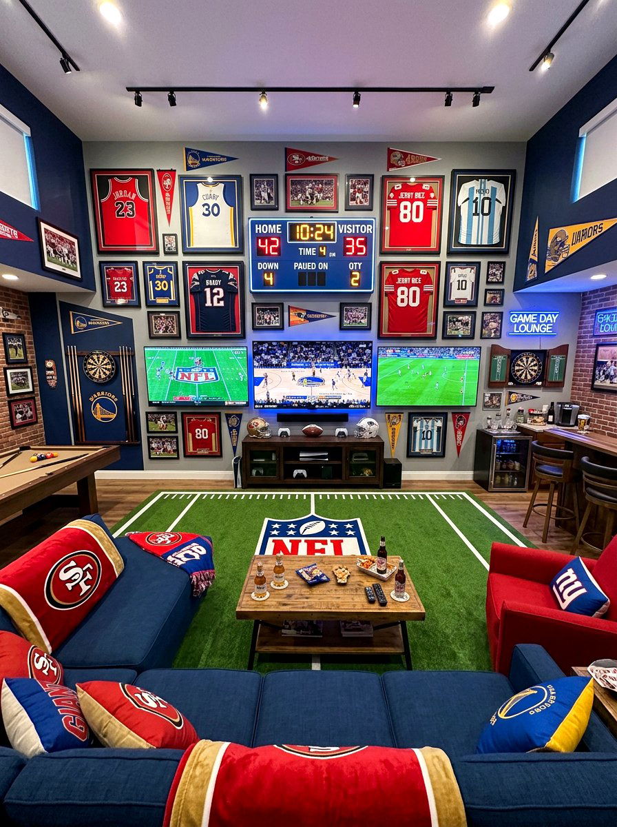 Sports Themed Game Room - 30 game room ideas