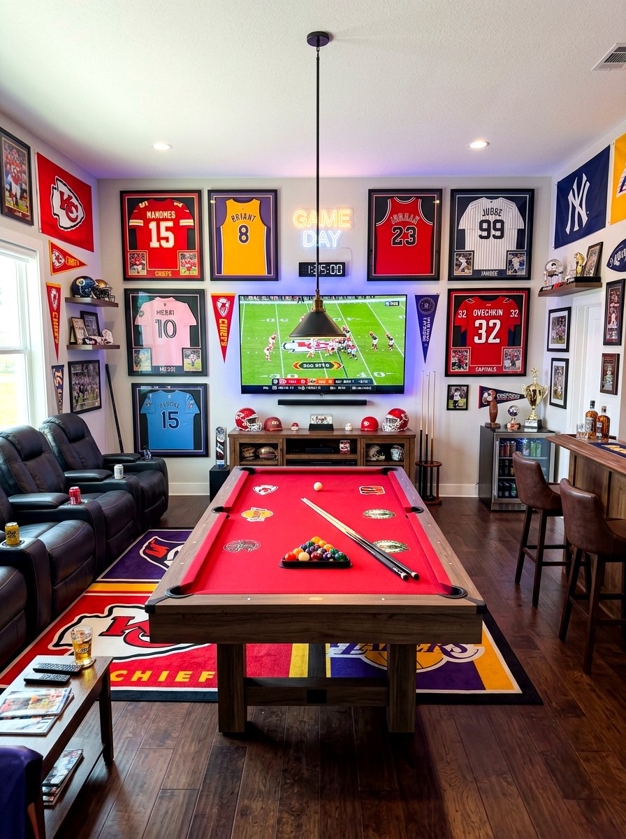 Sports Themed Room - 30 poker room ideas