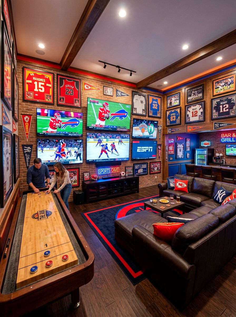 Sports basement lounge - 30 basement game room ideas