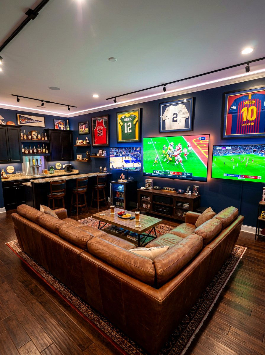 Sports media room - 30 movie room ideas