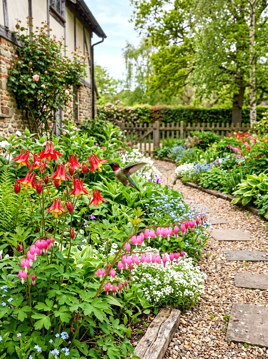 Spring Bloom Border - 30 hummingbird border ideas