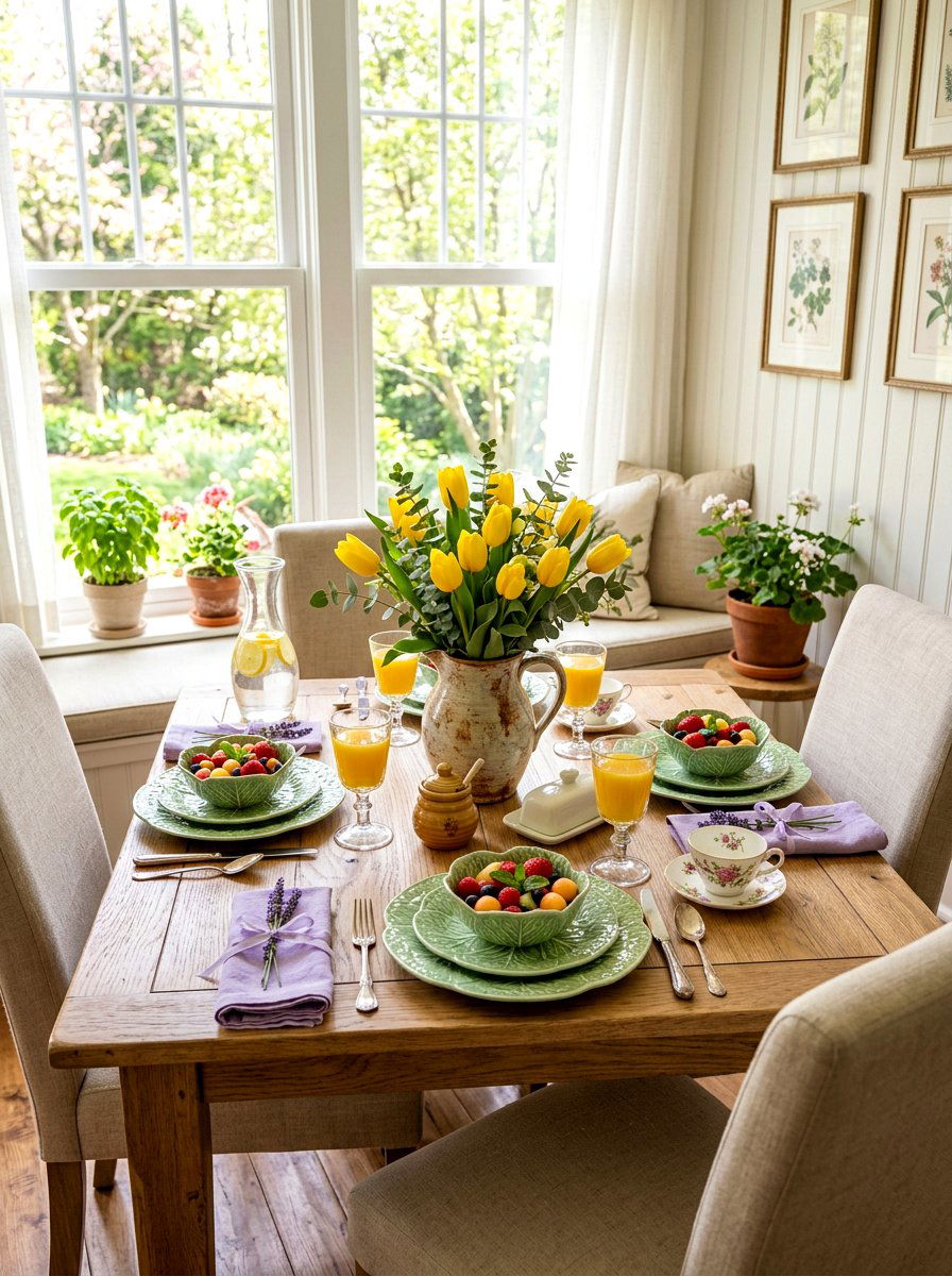 Spring Brunch Table - 30 lettuce plate dining ideas