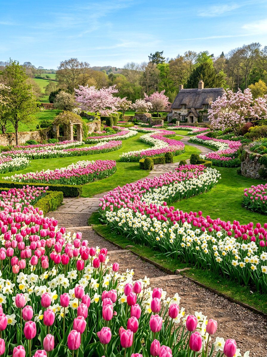 Spring Bulb Garden - 30 backyard cutting garden ideas