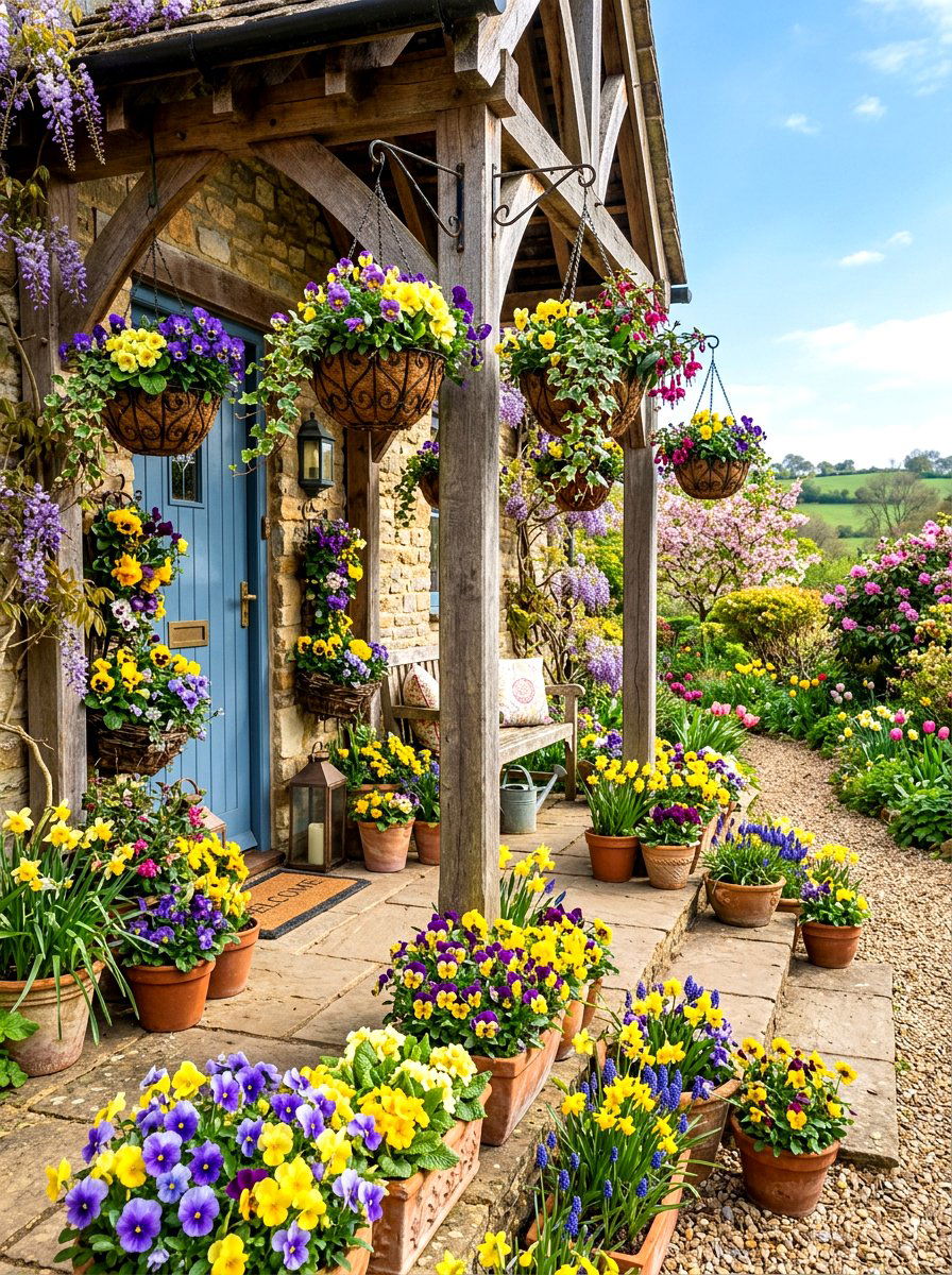 Spring Floral Porch - 30 holiday porch decor ideas