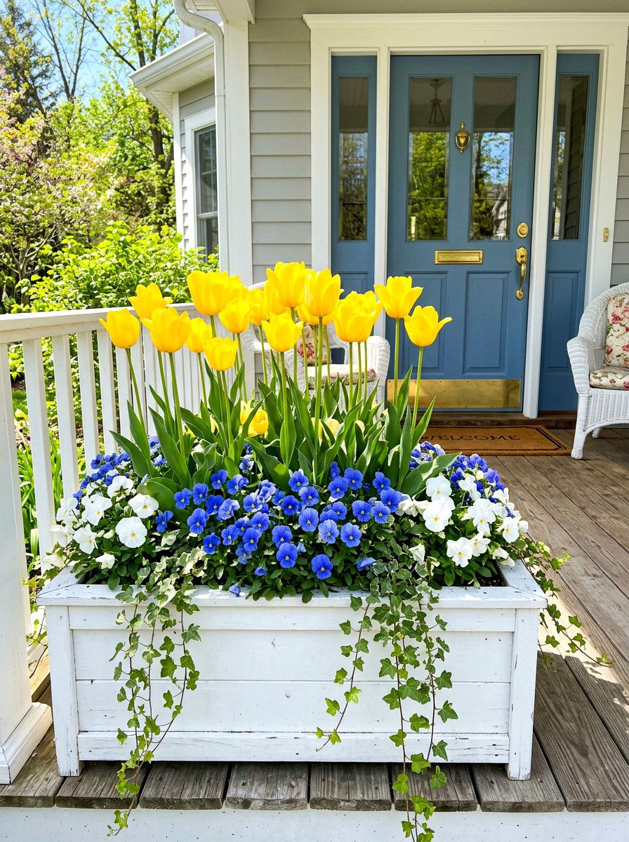 Spring bulb display - 30 mixed container garden ideas