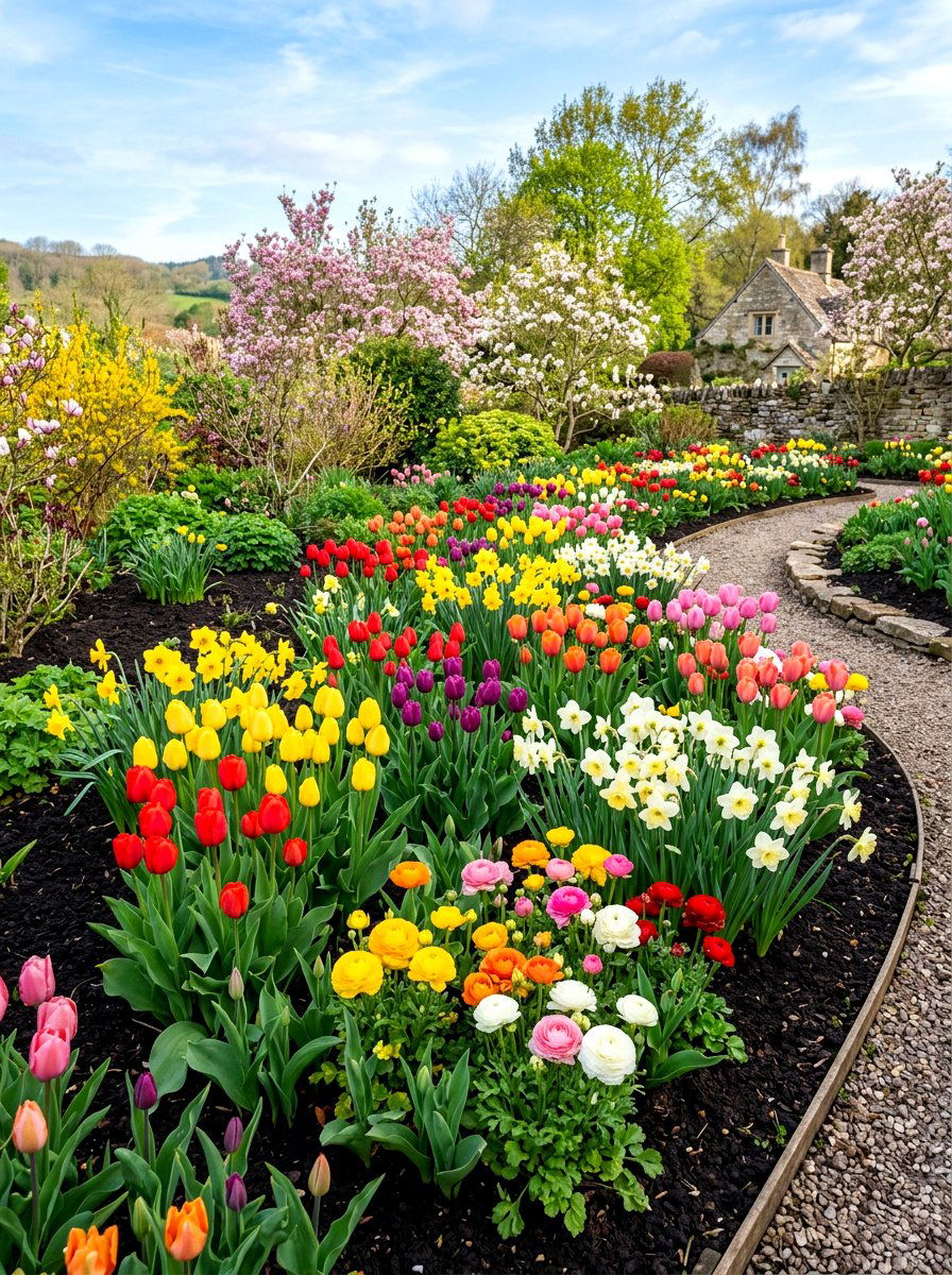 Spring bulb garden - 30 cut flower garden ideas