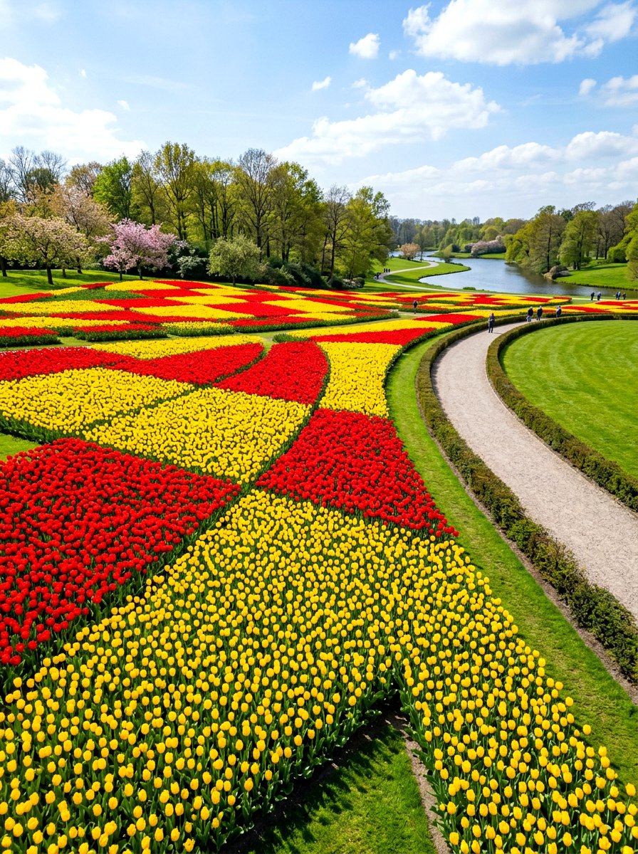 Spring bulb garden - 30 flower farm backyard ideas