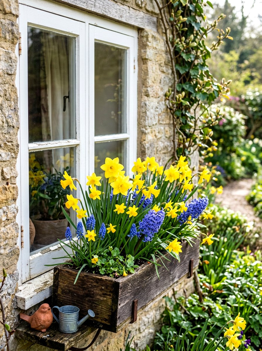 Spring bulb window box - 30 window box ideas