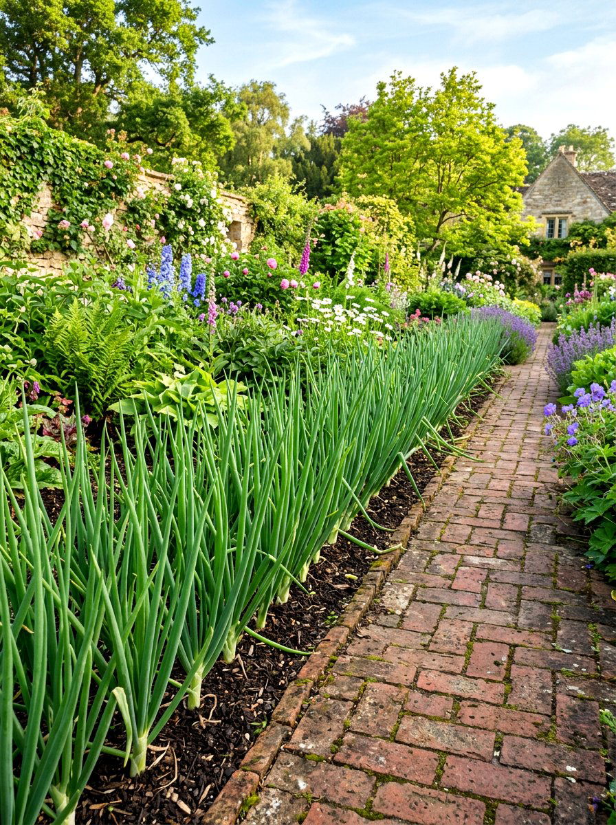 Spring onion border - 30 salad garden ideas