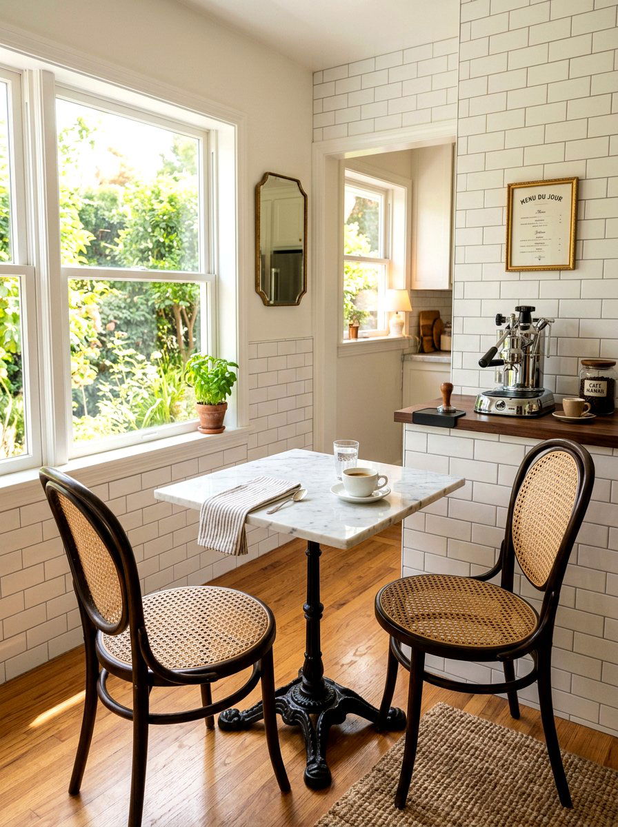 Square Bistro Table - 30 small space dining table ideas