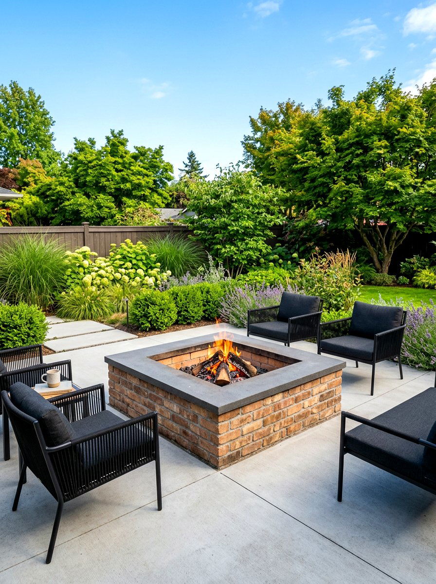Square Brick Fire Pit - 30 brick fire pit ideas