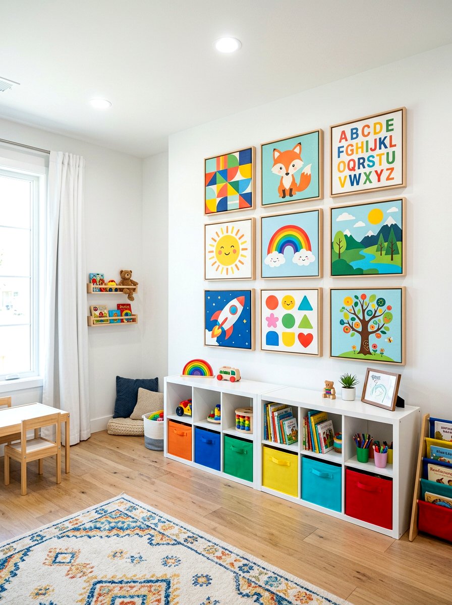 Square Canvas Photo Gallery - 30 family photo wall ideas