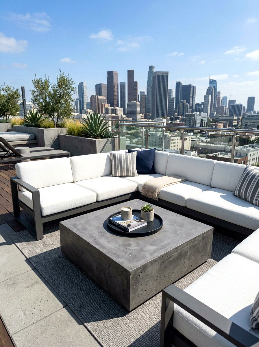 Square Concrete Coffee Table - 30 outdoor coffee table ideas