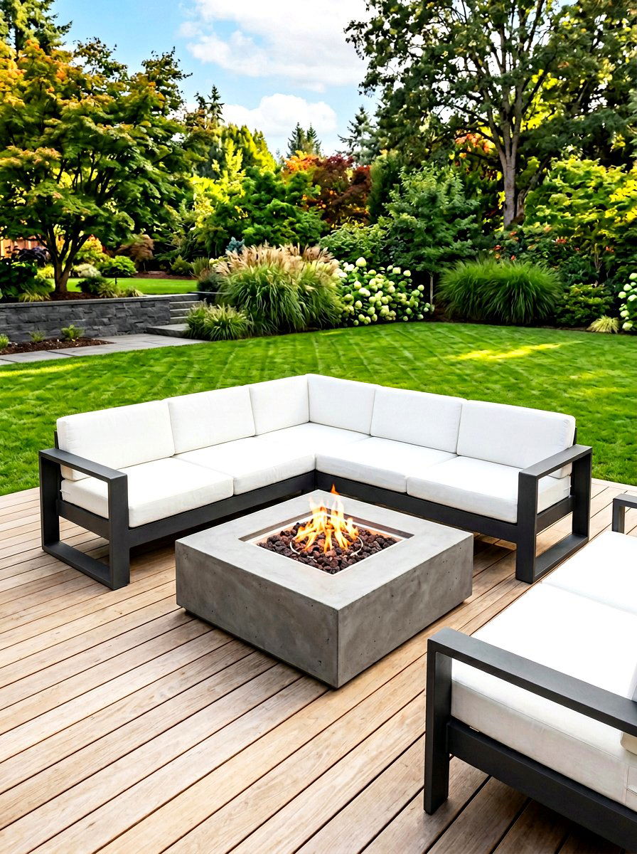 Square Concrete Fire Pit - 30 modern fire pit ideas