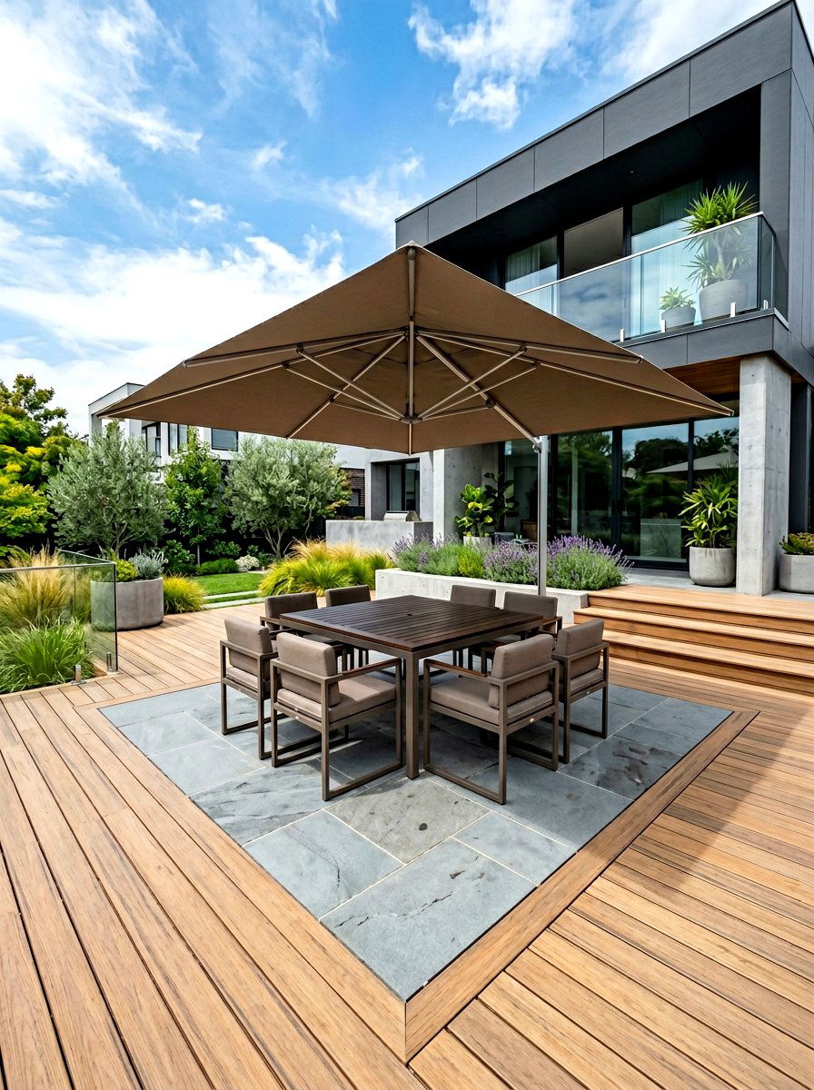 Square Deck Umbrella - 30 patio umbrella ideas