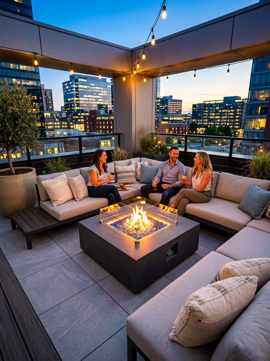 Square Fire Pit Table - 30 backyard retreat fire pit ideas