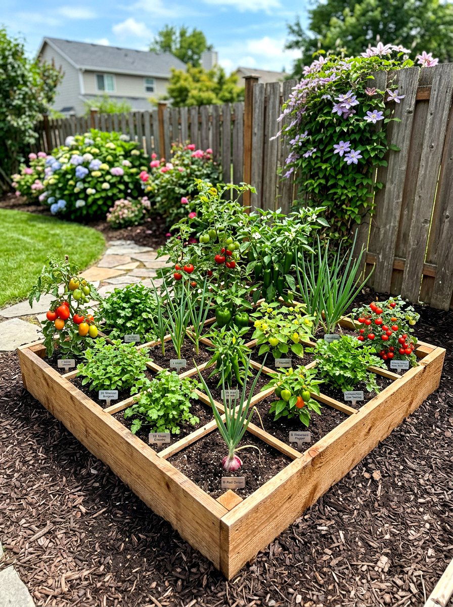 Square Foot Garden - 30 salsa garden ideas