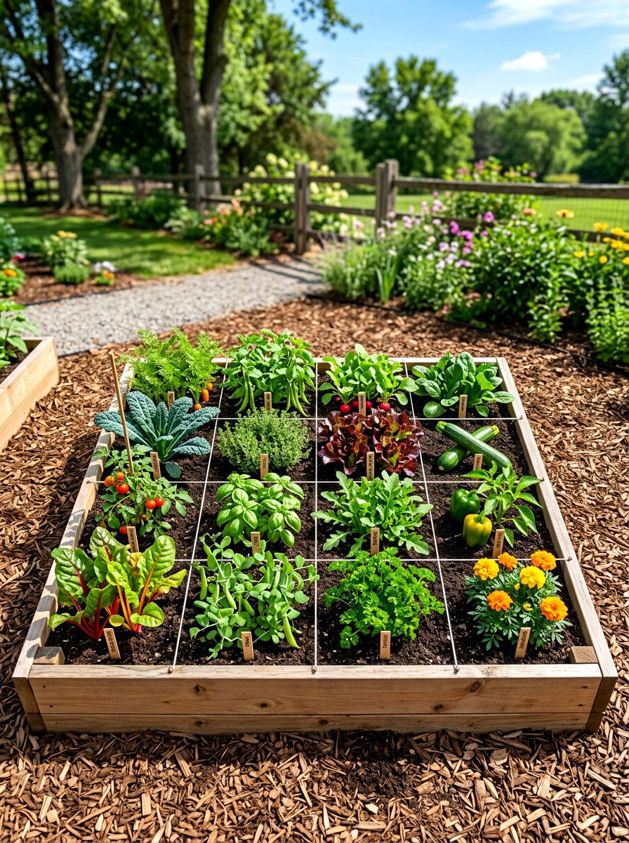 Square Foot Gardening - 30 organic vegetable garden ideas