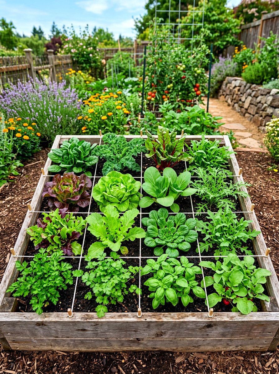 Square Foot Vegetable Garden - 30 budget vegetable garden ideas