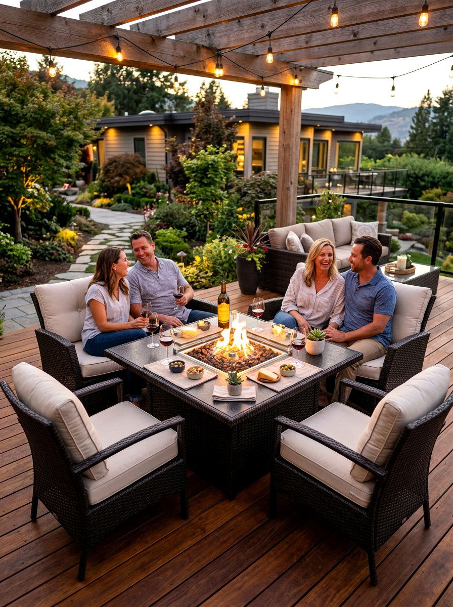 Square Gas Fire Table - 30 gas fire pit ideas