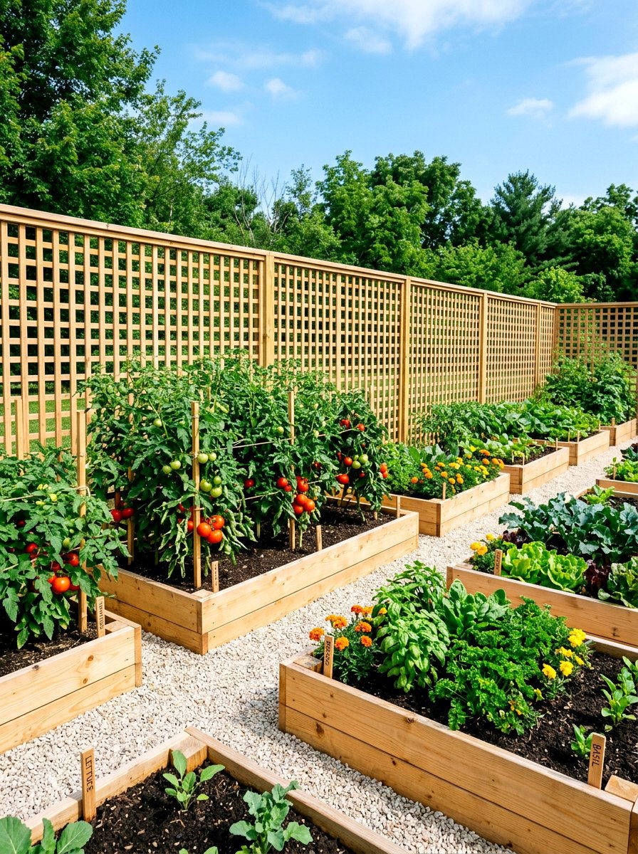 Square Grid Pattern Lattice - 30 lattice fence ideas