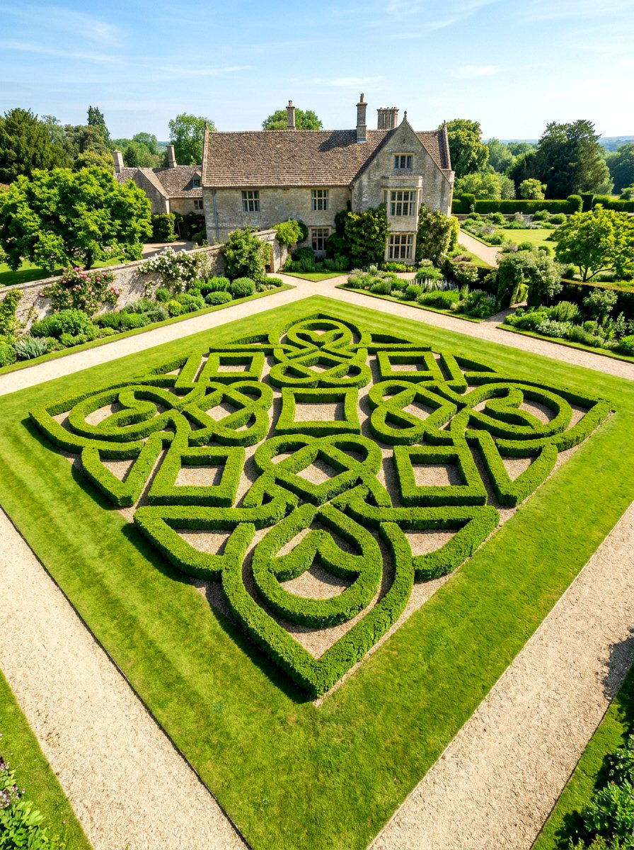 Square Knot Garden - 30 boxwood garden ideas