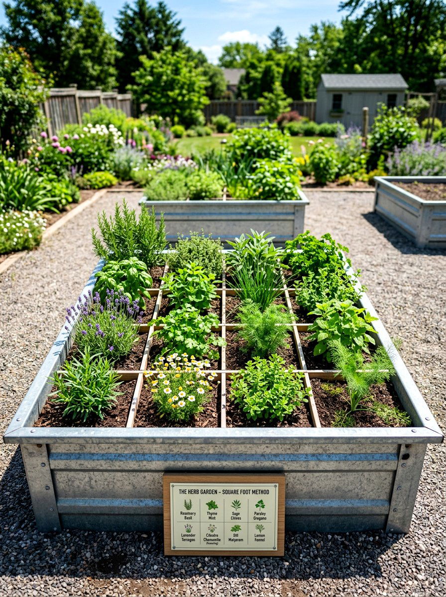 Square Metal Bed - 30 metal raised bed ideas