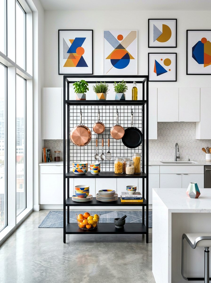 Square Metal Frame Rack - 30 hanging pot rack ideas